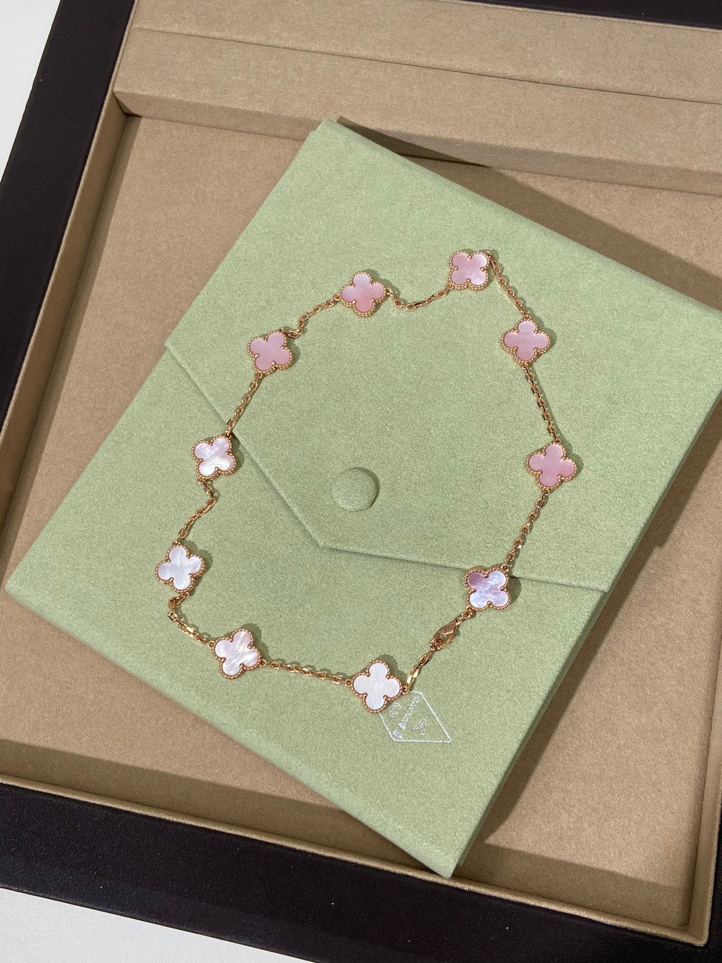 [Polaidi Jewelry]CLOVER 10 MOTIFS PINK NECKLACE