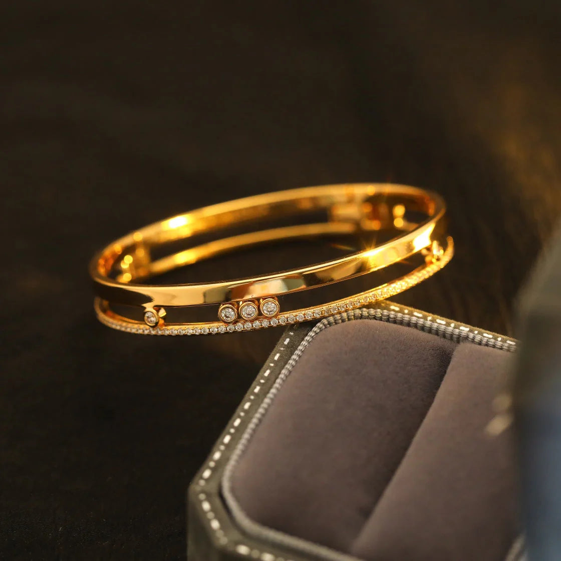 [Polaidi Jewelry]Move Romane Diamond Bangle Bracelet