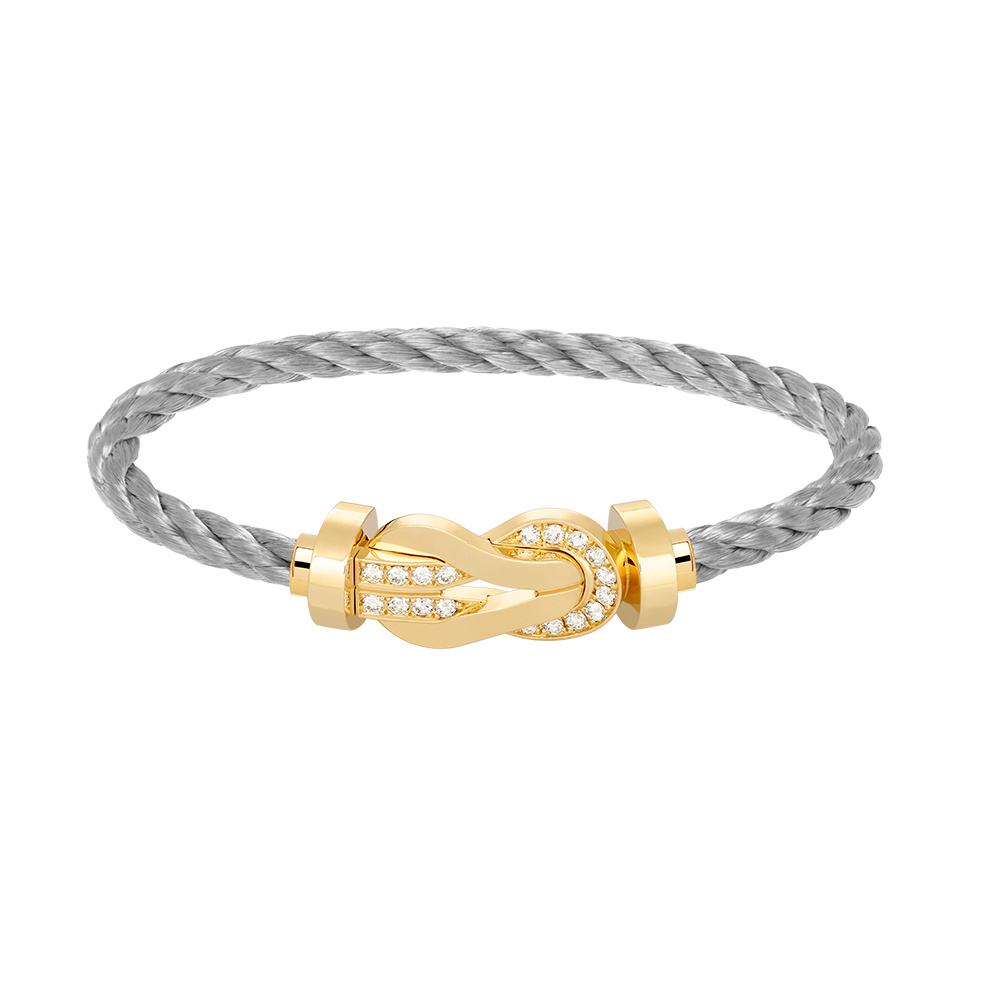 [：Polaidi Jewelry]CHANCE LARGE 8 FIGURE BUCKLE HALF DIAMOND BRACELET GOLD