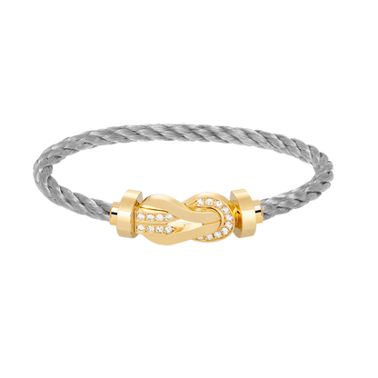 [：Polaidi Jewelry]CHANCE LARGE 8 FIGURE BUCKLE HALF DIAMOND BRACELET GOLD