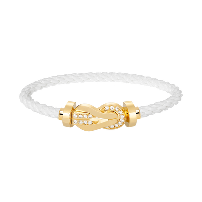 [Polaidi Jewelry]CHANCE LARGE 8 FIGURE BUCKLE HALF DIAMOND BRACELET GOLD