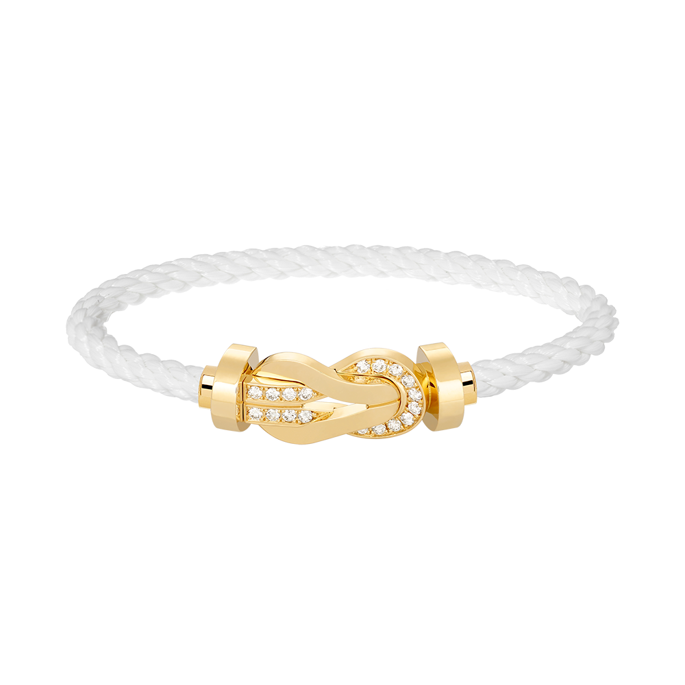 [：Polaidi Jewelry]CHANCE LARGE 8 FIGURE BUCKLE HALF DIAMOND BRACELET GOLD