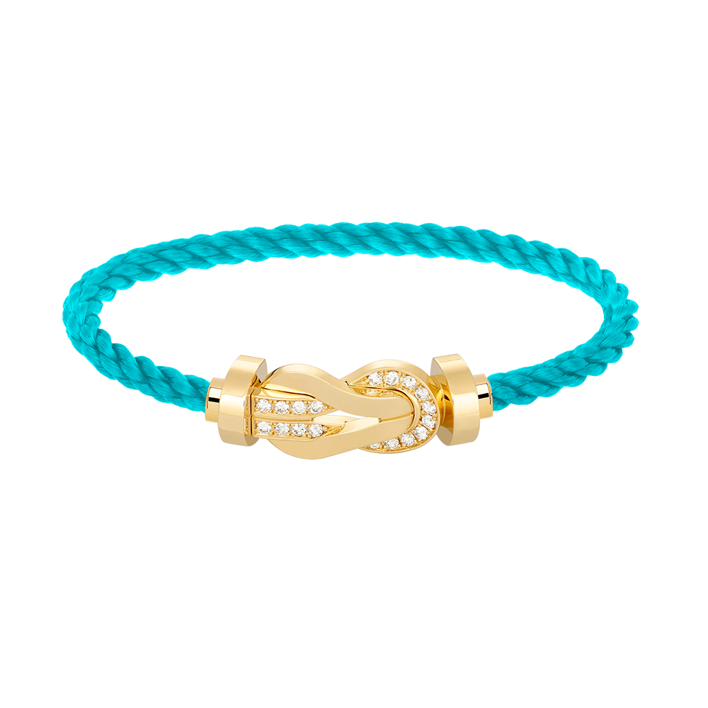 [：Polaidi Jewelry]CHANCE LARGE 8 FIGURE BUCKLE HALF DIAMOND BRACELET GOLD