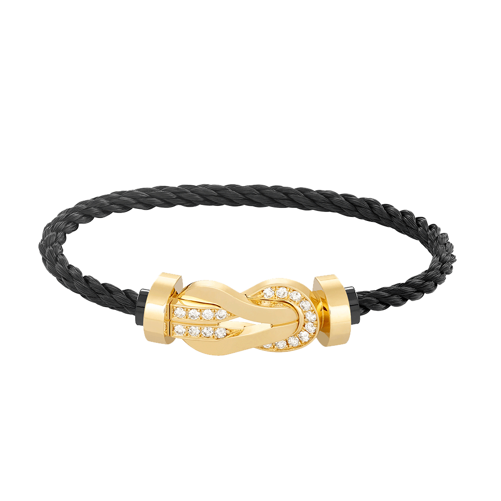[Polaidi Jewelry]CHANCE LARGE 8 FIGURE BUCKLE HALF DIAMOND BRACELET GOLD