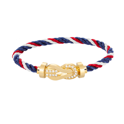 [：Polaidi Jewelry]CHANCE LARGE 8 FIGURE BUCKLE HALF DIAMOND BRACELET GOLD