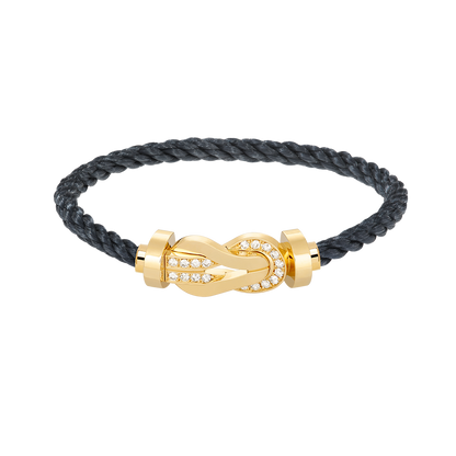 [：Polaidi Jewelry]CHANCE LARGE 8 FIGURE BUCKLE HALF DIAMOND BRACELET GOLD
