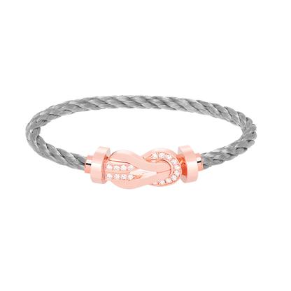 [：Polaidi Jewelry]CHANCE LARGE 8 FIGURE BUCKLE HALF DIAMOND BRACELET ROSE GOLD