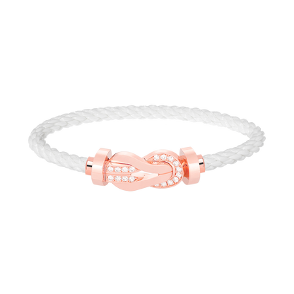 [Polaidi Jewelry]CHANCE LARGE 8 FIGURE BUCKLE HALF DIAMOND BRACELET ROSE GOLD