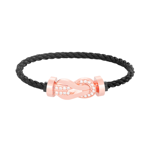 [：Polaidi Jewelry]CHANCE LARGE 8 FIGURE BUCKLE HALF DIAMOND BRACELET ROSE GOLD