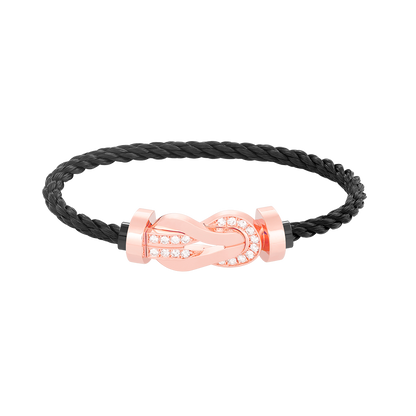 [Polaidi Jewelry]CHANCE LARGE 8 FIGURE BUCKLE HALF DIAMOND BRACELET ROSE GOLD