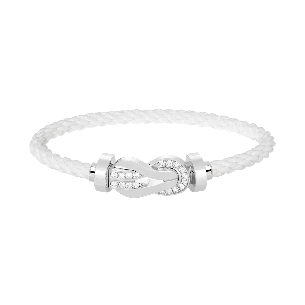 [Polaidi Jewelry]CHANCE LARGE 8 FIGURE BUCKLE HALF DIAMOND BRACELET SILVER