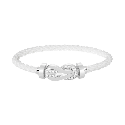 [Polaidi Jewelry]CHANCE LARGE 8 FIGURE BUCKLE HALF DIAMOND BRACELET SILVER