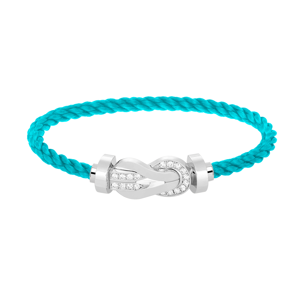 [Polaidi Jewelry]CHANCE LARGE 8 FIGURE BUCKLE HALF DIAMOND BRACELET SILVER
