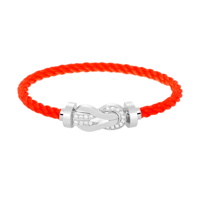 [Polaidi Jewelry]CHANCE LARGE 8 FIGURE BUCKLE HALF DIAMOND BRACELET SILVER