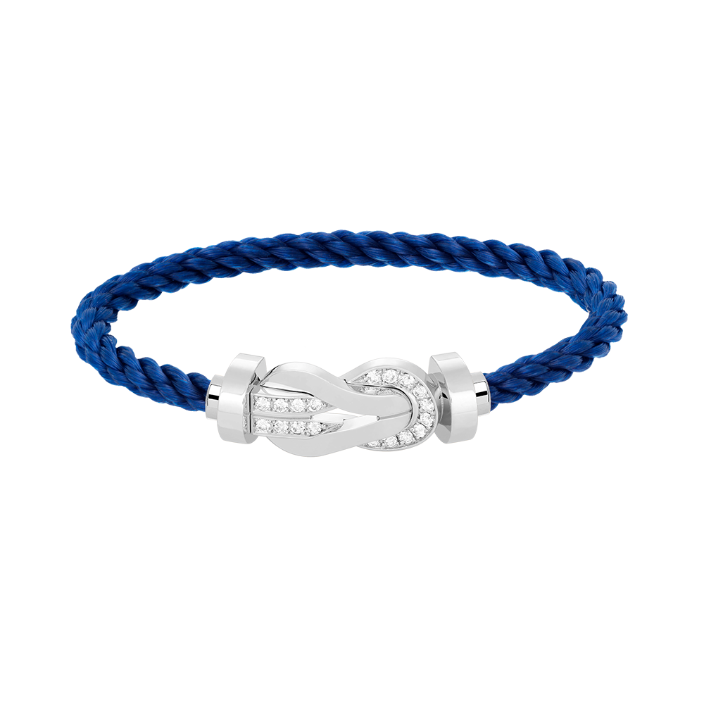 [Polaidi Jewelry]CHANCE LARGE 8 FIGURE BUCKLE HALF DIAMOND BRACELET SILVER