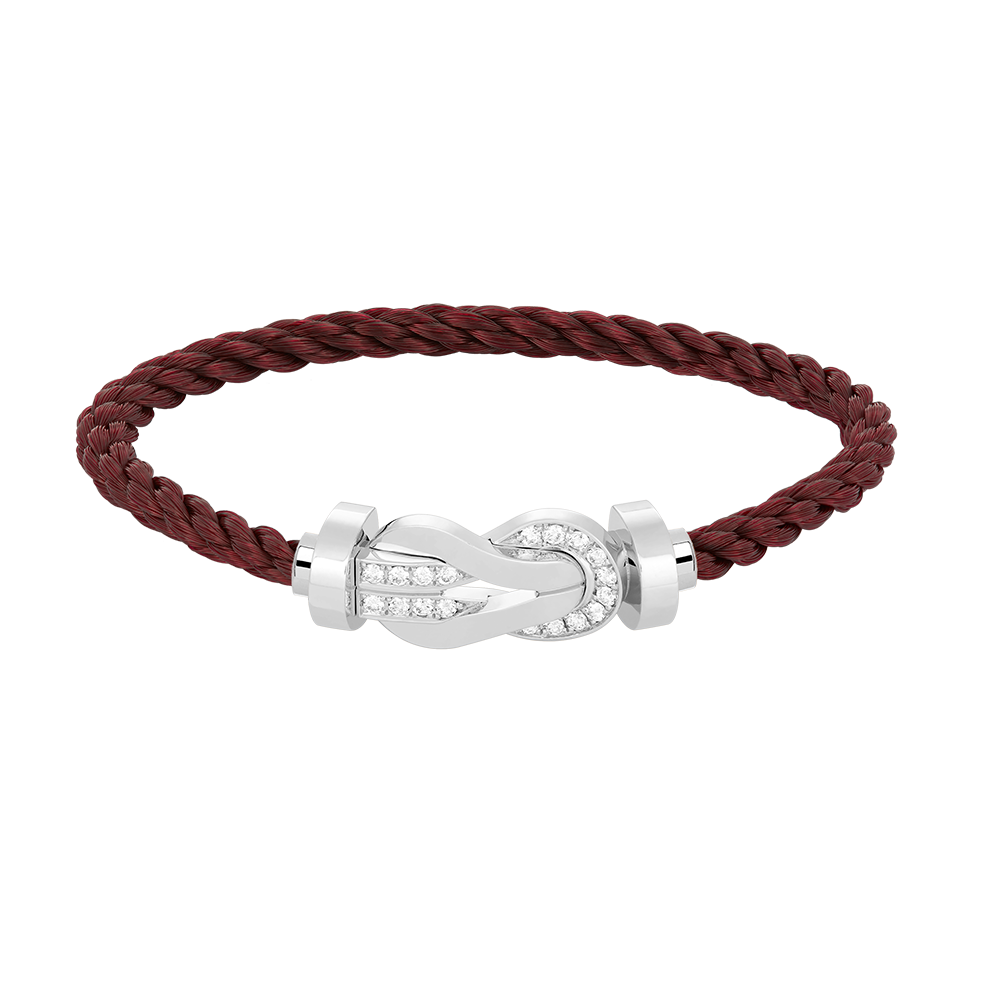 [Polaidi Jewelry]CHANCE LARGE 8 FIGURE BUCKLE HALF DIAMOND BRACELET SILVER