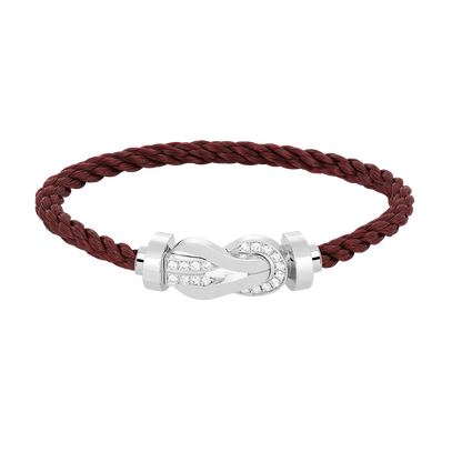 [Polaidi Jewelry]CHANCE LARGE 8 FIGURE BUCKLE HALF DIAMOND BRACELET SILVER