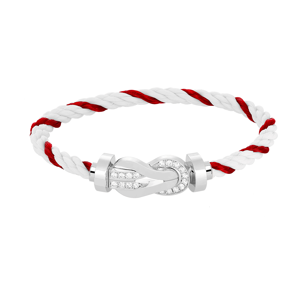 [：Polaidi Jewelry]CHANCE LARGE 8 FIGURE BUCKLE HALF DIAMOND BRACELET SILVER