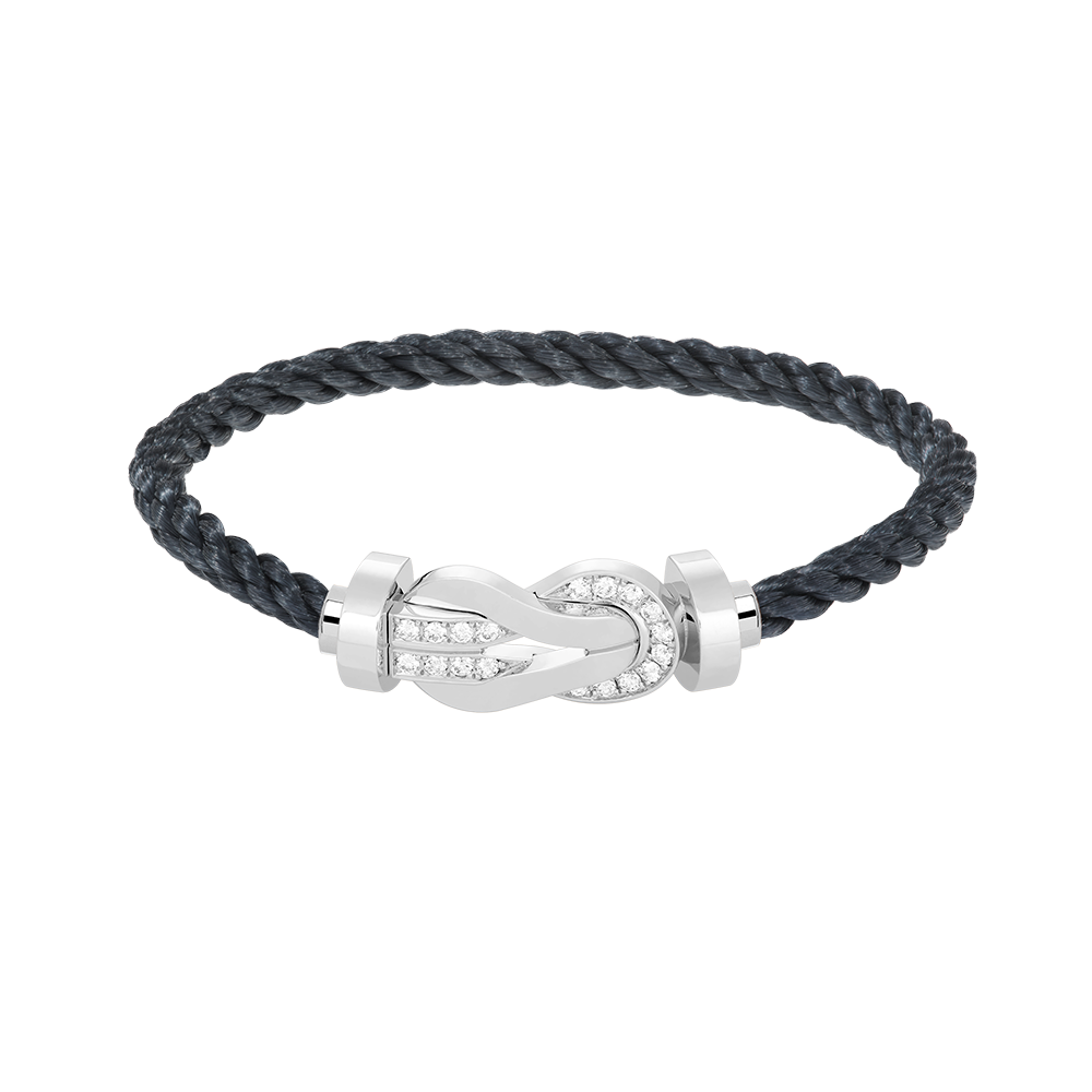 [：Polaidi Jewelry]CHANCE LARGE 8 FIGURE BUCKLE HALF DIAMOND BRACELET SILVER