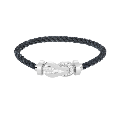 [：Polaidi Jewelry]CHANCE LARGE 8 FIGURE BUCKLE HALF DIAMOND BRACELET SILVER