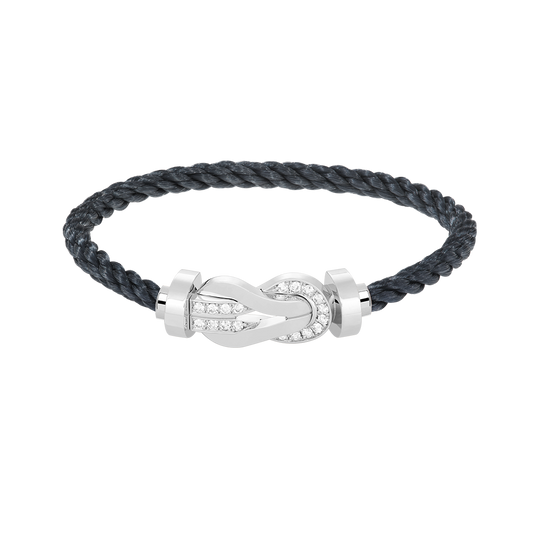 [：Polaidi Jewelry]CHANCE LARGE 8 FIGURE BUCKLE HALF DIAMOND BRACELET SILVER