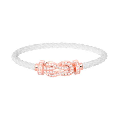 [：Polaidi Jewelry]CHANCE LARGE 8 FIGURE BUCKLE FULL DIAMOND BRACELET ROSE GOLD