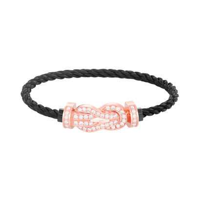 [Polaidi Jewelry]CHANCE LARGE 8 FIGURE BUCKLE FULL DIAMOND BRACELET ROSE GOLD