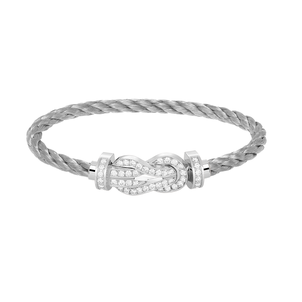 [：Polaidi Jewelry]CHANCE LARGE 8 FIGURE BUCKLE FULL DIAMOND BRACELET SILVER