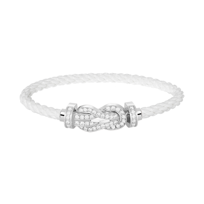[Polaidi Jewelry]CHANCE LARGE 8 FIGURE BUCKLE FULL DIAMOND BRACELET SILVER
