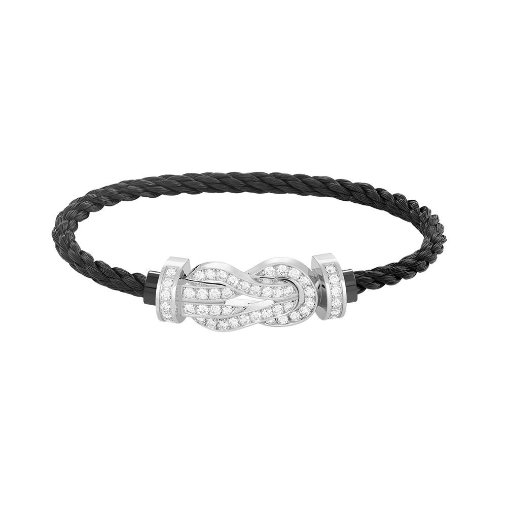 [Polaidi Jewelry]CHANCE LARGE 8 FIGURE BUCKLE FULL DIAMOND BRACELET SILVER