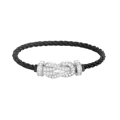 [Polaidi Jewelry]CHANCE LARGE 8 FIGURE BUCKLE FULL DIAMOND BRACELET SILVER