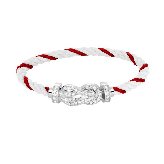 [Polaidi Jewelry]CHANCE LARGE 8 FIGURE BUCKLE FULL DIAMOND BRACELET SILVER