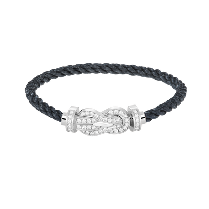 [：Polaidi Jewelry]CHANCE LARGE 8 FIGURE BUCKLE FULL DIAMOND BRACELET SILVER