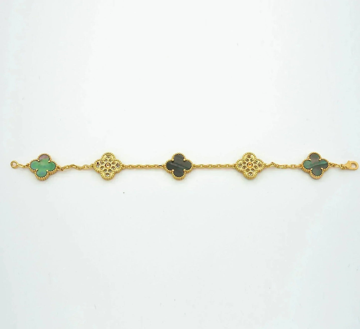 [Polaidi Jewelry] CLOVER 5 MOTIF GRAY MOP BRACELET COLLECTION
