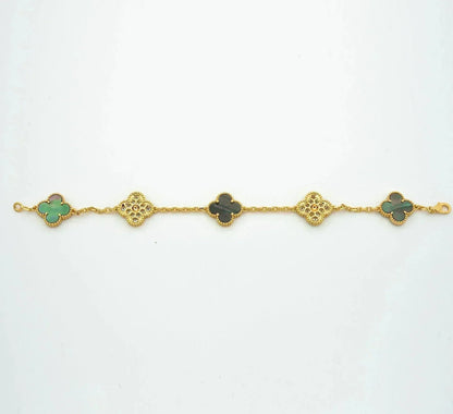 [Polaidi Jewelry] CLOVER 5 MOTIF GRAY MOP BRACELET COLLECTION