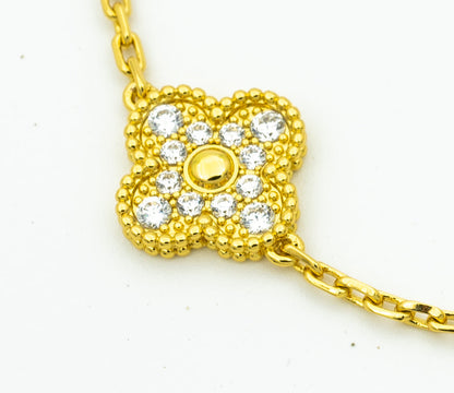 [：Polaidi Jewelry]CLOVER BRACELET 5 MOTIFS GOLD DIAMOND