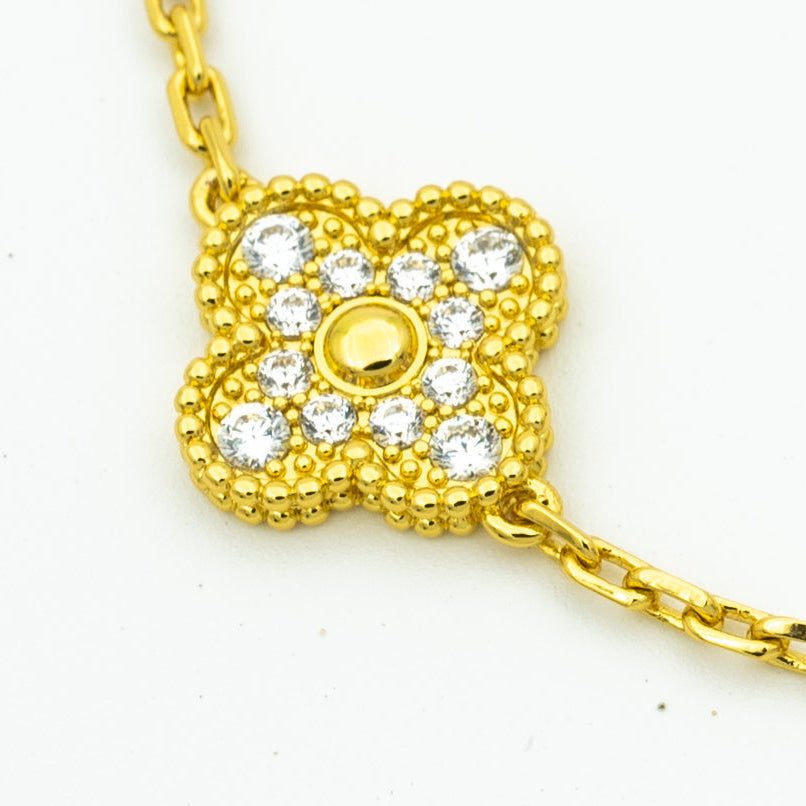 [：Polaidi Jewelry]CLOVER BRACELET 5 MOTIFS GOLD DIAMOND
