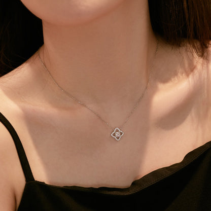 [Polaidi Jewelry]Exquisite Flower Shape Princess Cut Necklace