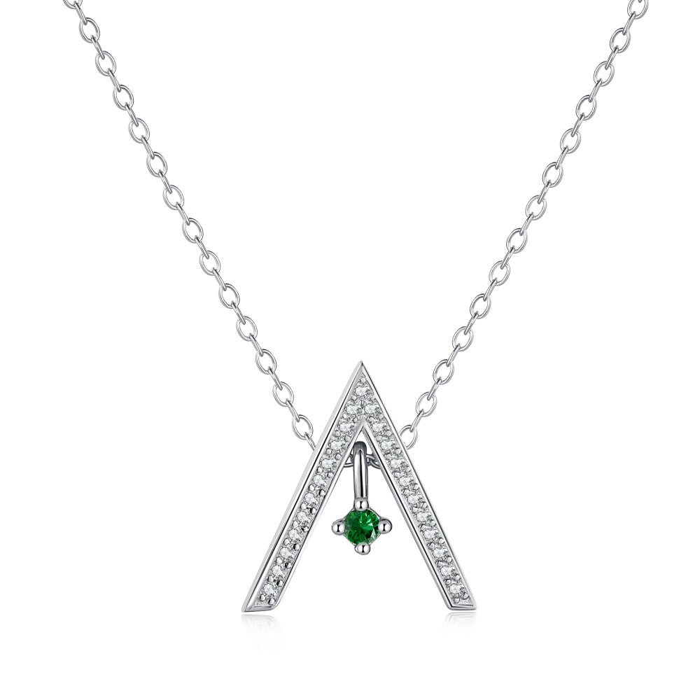 [Polaidi Jewelry]Sparkling "A" Shape Necklace