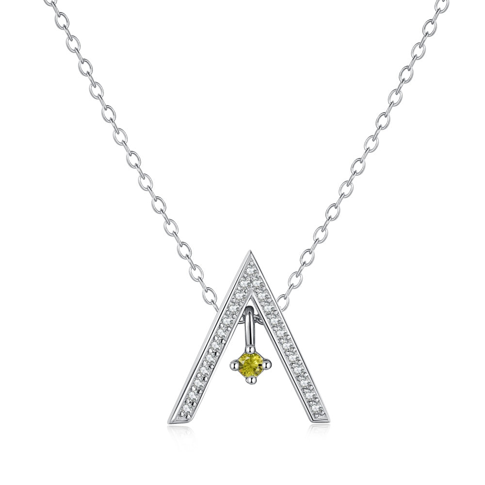 [Polaidi Jewelry]Sparkling "A" Shape Necklace