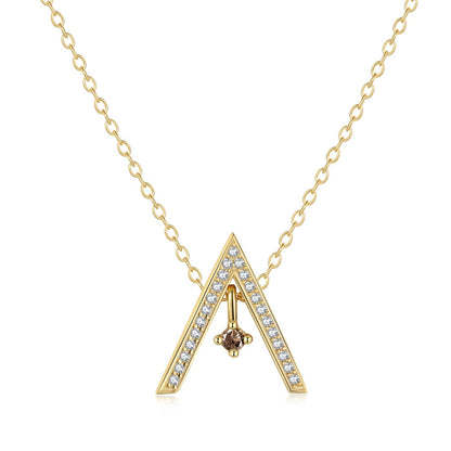 [Polaidi Jewelry]Sparkling "A" Shape Necklace