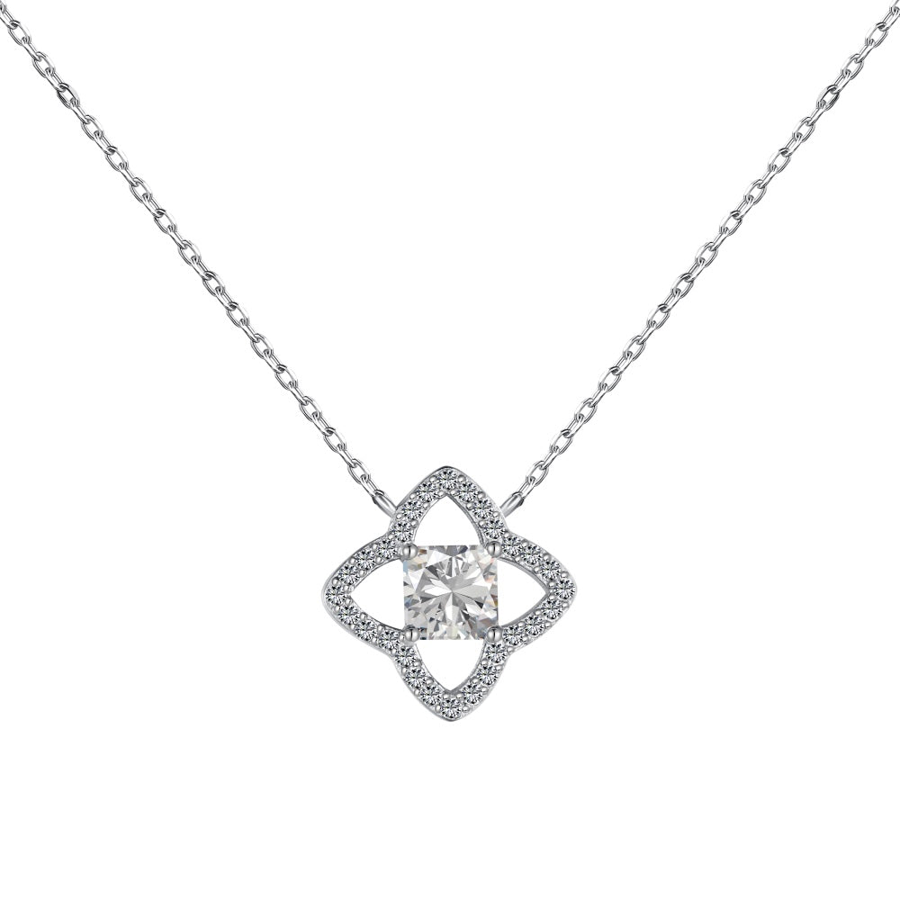 [Polaidi Jewelry]Exquisite Flower Shape Princess Cut Necklace