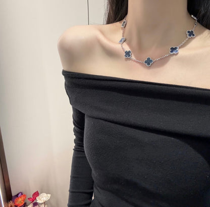 [Polaidi Jewelry]CLOVER 10 MOTIFS BIDE STONE NECKLACE