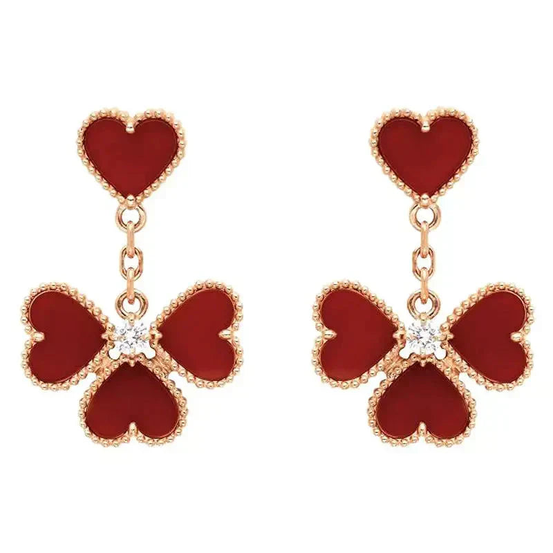 [Polaidi Jewelry]SWEET CLOVER CARNELIAN EARRINGS