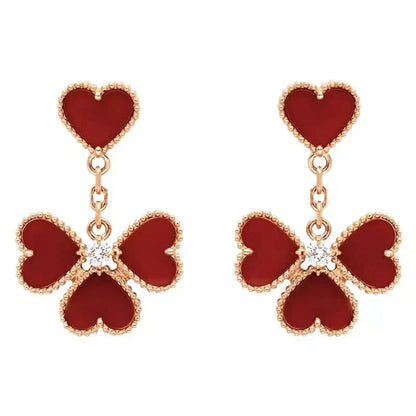 [Polaidi Jewelry]SWEET CLOVER CARNELIAN EARRINGS