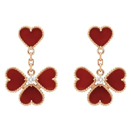 [Polaidi Jewelry]SWEET CLOVER CARNELIAN EARRINGS