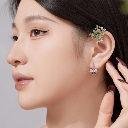 [Polaidi Jewelry]Exquisite Earrings With Heart-Shaped Bow Design