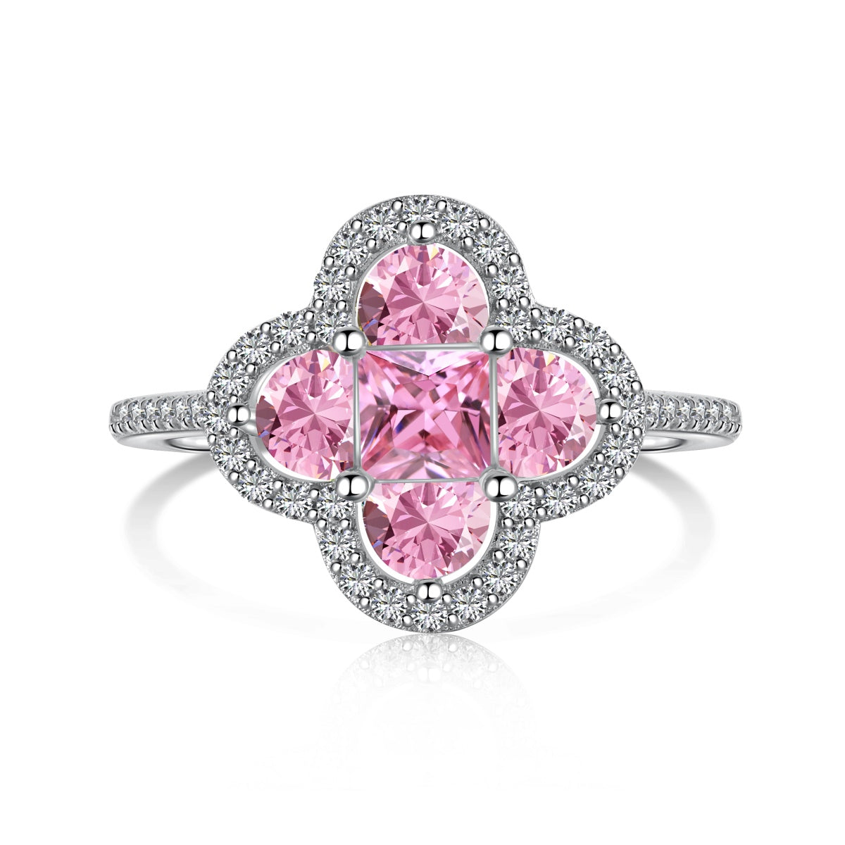 [Polaidi Jewelry]Luxurious Eternity Flower Shape Banquet Ring