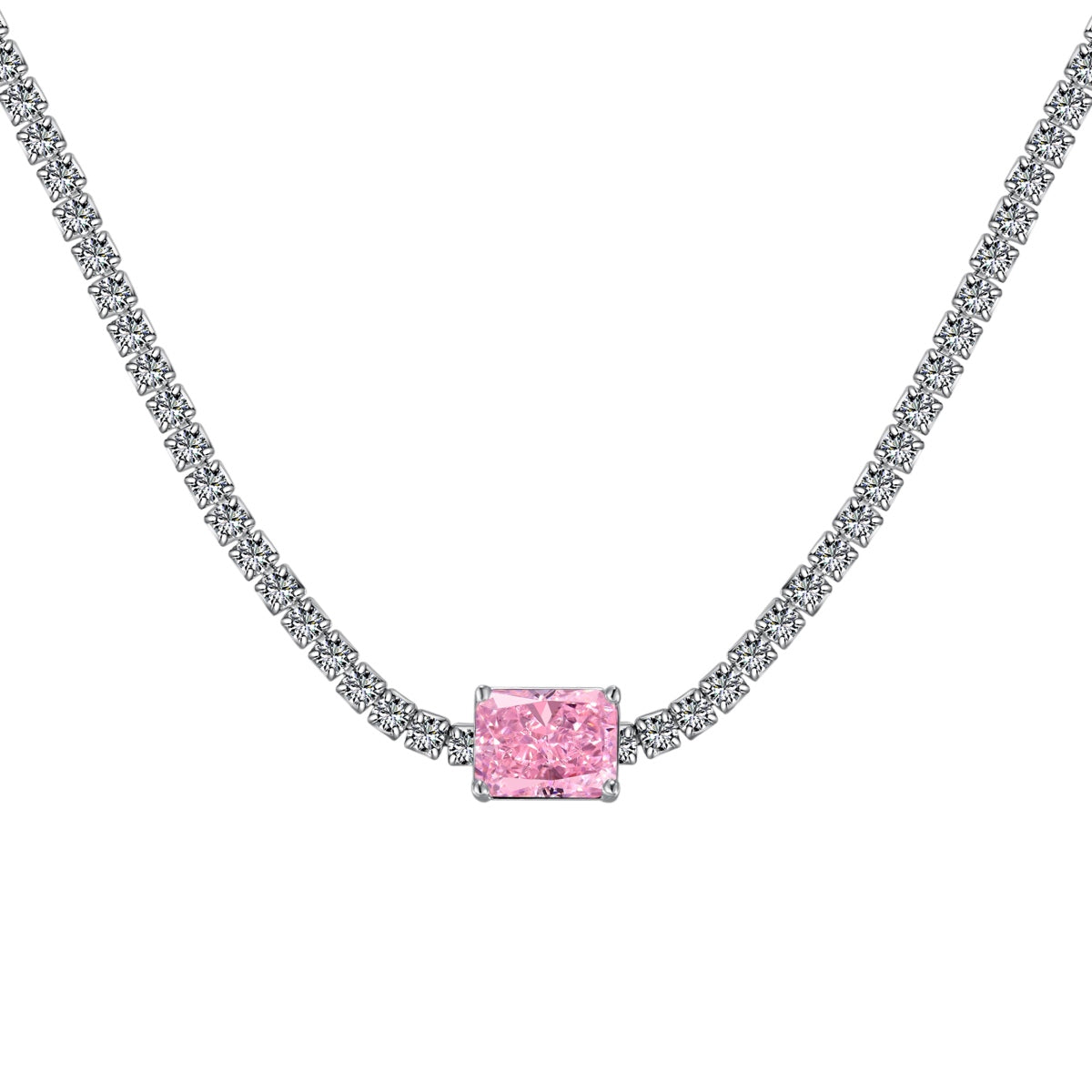 [Polaidi Jewelry]2.0 carat Ornate Emerald Cut Necklace