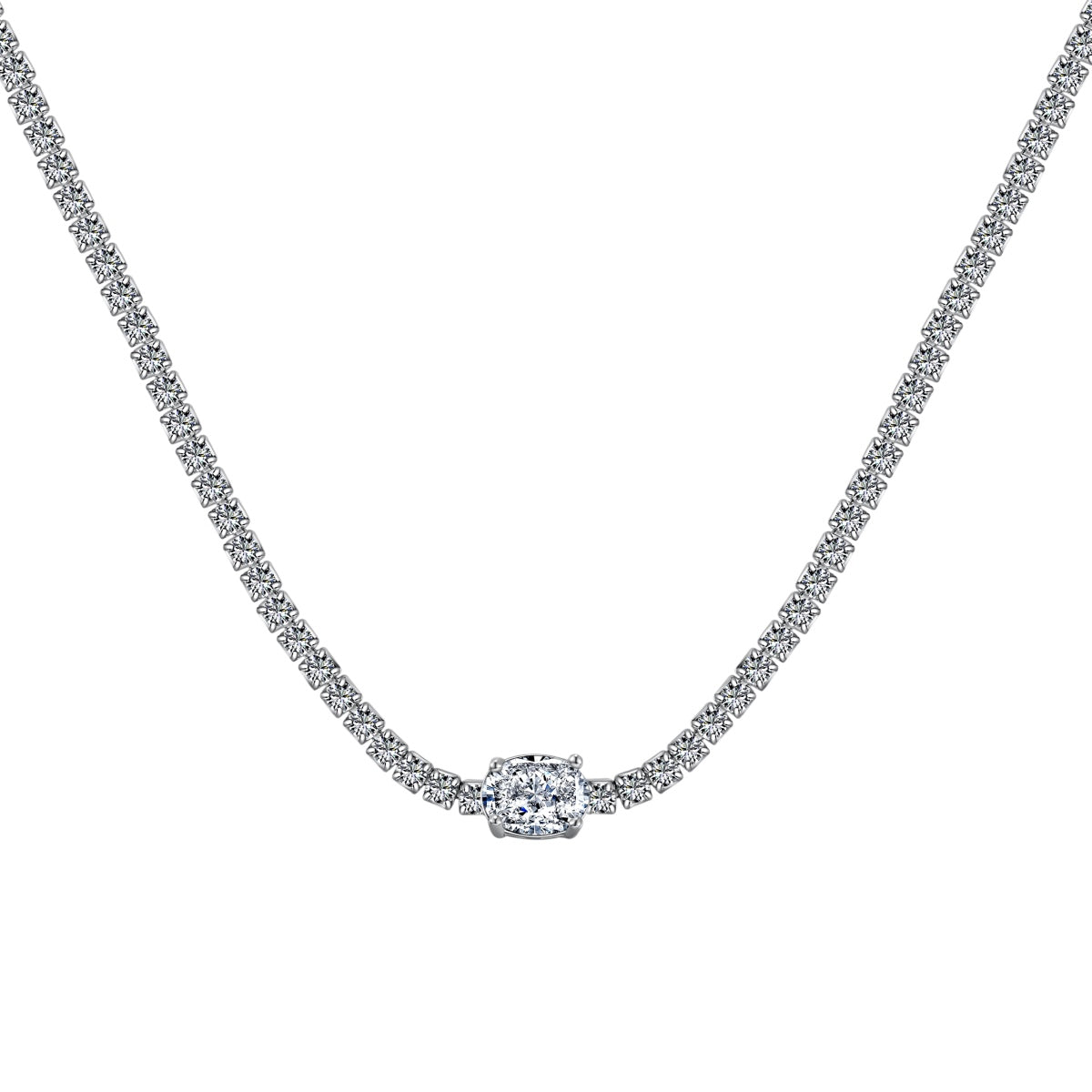 [Polaidi Jewelry]1.0 Carat Shining Oval Cut Necklace